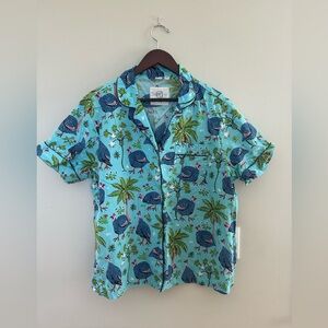 Printfresh Pajama Button-down Collared Top